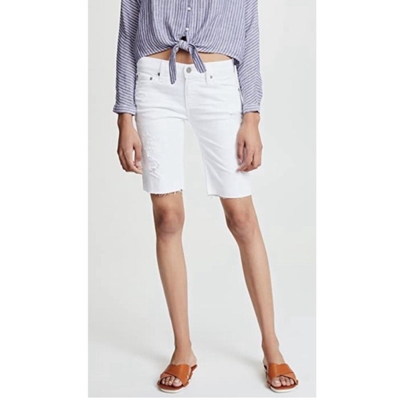 AG Nikki Denim Shorts in White.